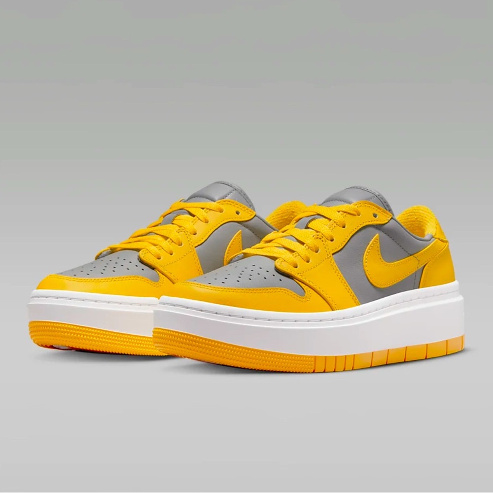 Women’s Air Jordan 1 Elevate Low Bike Sneakers - Yellow and Grey